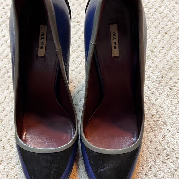 Miu Miu Shoes - Miu Miu Women’s Color Block Leather Heel Size 39 1/2